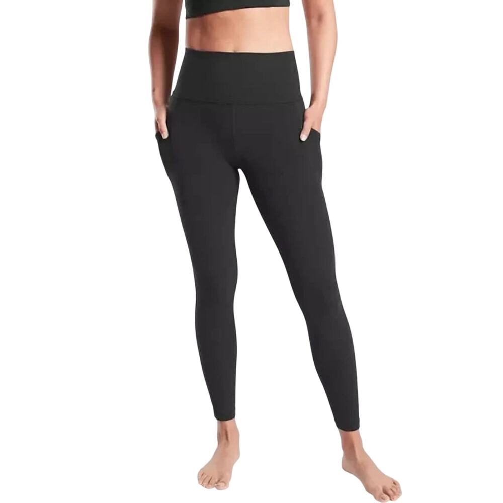 Athleta Salutation Stash High Rise Leggings with Pockets Womens Size S in Black